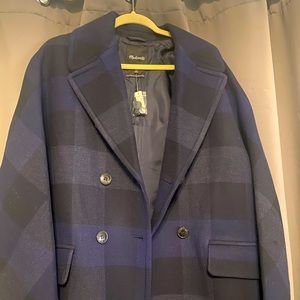 New Madewell Gianna Coat in Plaid Insuluxe sz 12